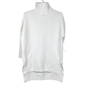 Lillusory - Women's Size XS - White Sweater - Cowl Neck - 3/4 Sleeves Split Hem